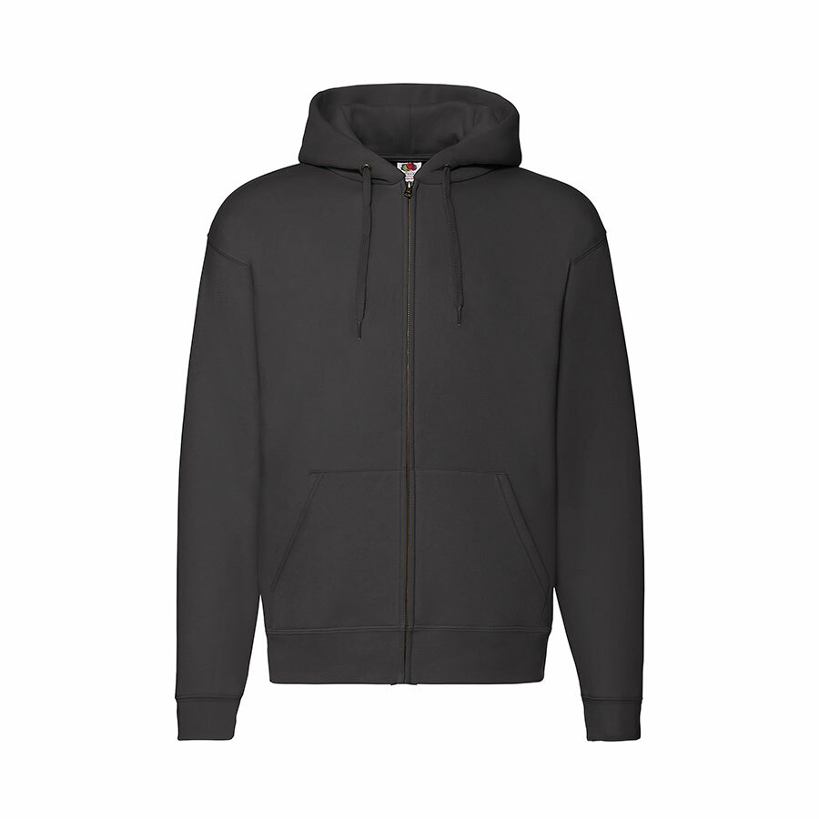 Толстовка &quot;PREMIUM HOODED SWEAT JACKET&quot;, черный_L, 70% х/б, 30% п/э, 260 г/м2