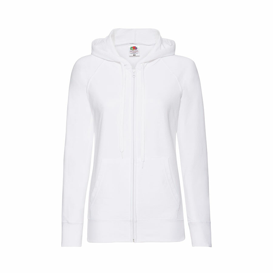 Толстовка без начеса &quot;Ladies Lightweight Hooded Sweat&quot;, белый, L, 80% х/б 20% полиэстер, 240 г/м2