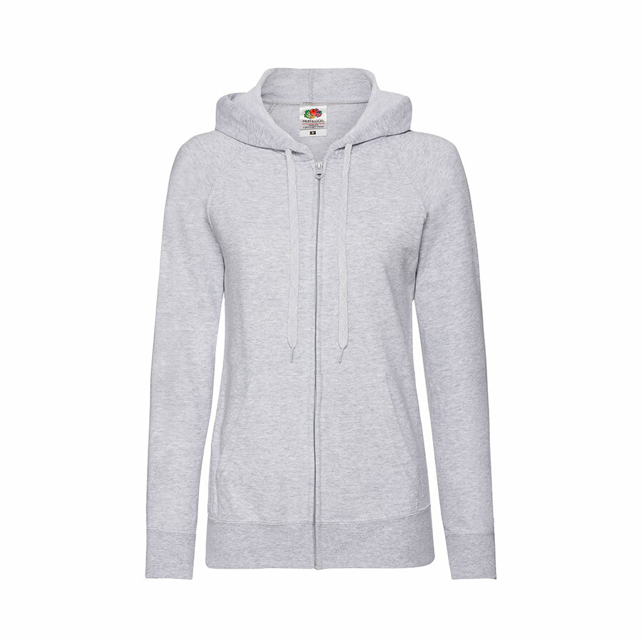 Толстовка без начеса &quot;Ladies Lightweight Hooded Sweat&quot;, серый, 2XL, 80% х/б 20% полиэстер, 240 г/м2