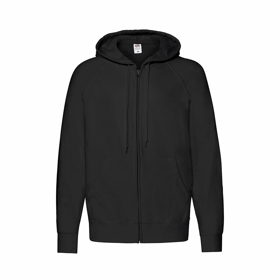 Толстовка без начеса &quot;Lightweight Hooded Sweat&quot;,  черный, S, 80% х/б 20% полиэстер, 240 г/м2