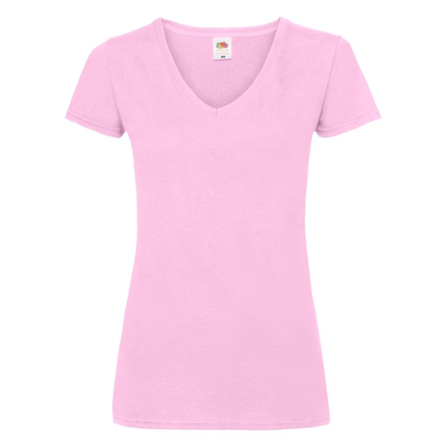 Футболка &quot;Lady-Fit V-Neck T&quot;, светло-розовый_S, 95% х/б, 5% эластан, 210 г/м2