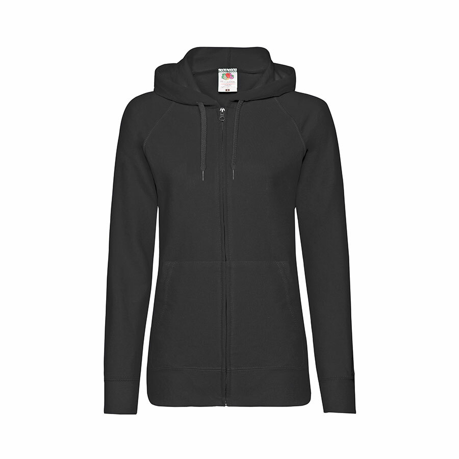 Толстовка без начеса &quot;Ladies Lightweight Hooded Sweat&quot;, черный, S, 80% х/б 20% полиэстер, 240 г/м2