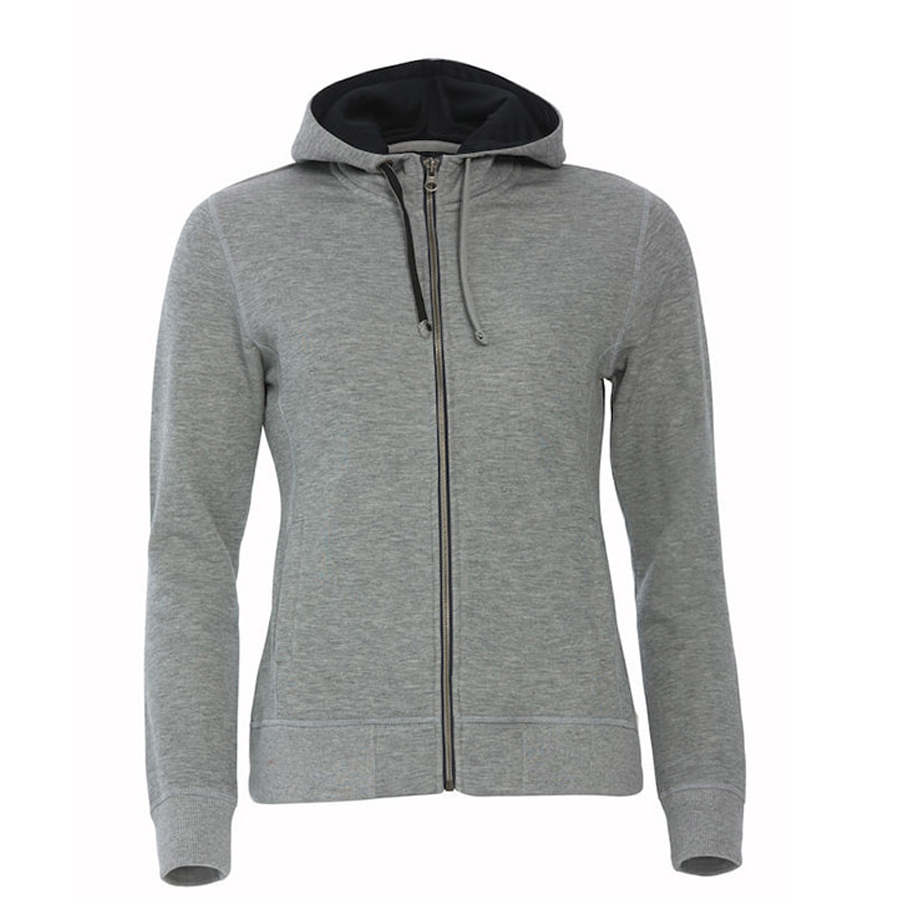 Толстовка женская Classic Hoody Full Zip, серый меланж_S, 85% хлопок, 15% вискоза, 300 грм2