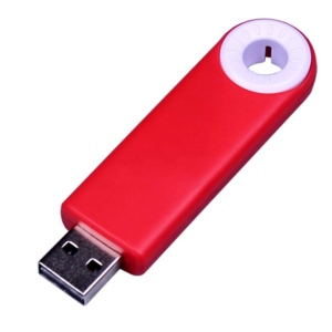 USB 2.0- флешка промо на 64 Гб прямоугольной формы, выдвижной механизм