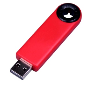 USB 2.0- флешка промо на 32 Гб прямоугольной формы, выдвижной механизм