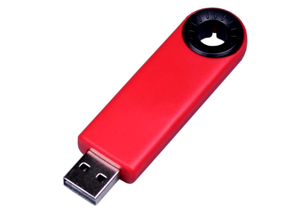 USB 2.0- флешка промо на 4 Гб прямоугольной формы, выдвижной механизм