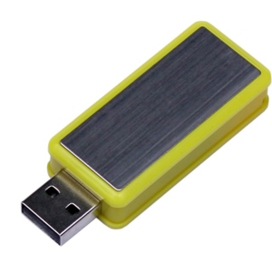 USB 2.0- флешка промо на 32 Гб прямоугольной формы, выдвижной механизм