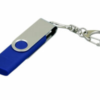 USB 2.0- флешка на 64 Гб с поворотным механизмом и дополнительным разъемом Micro USB