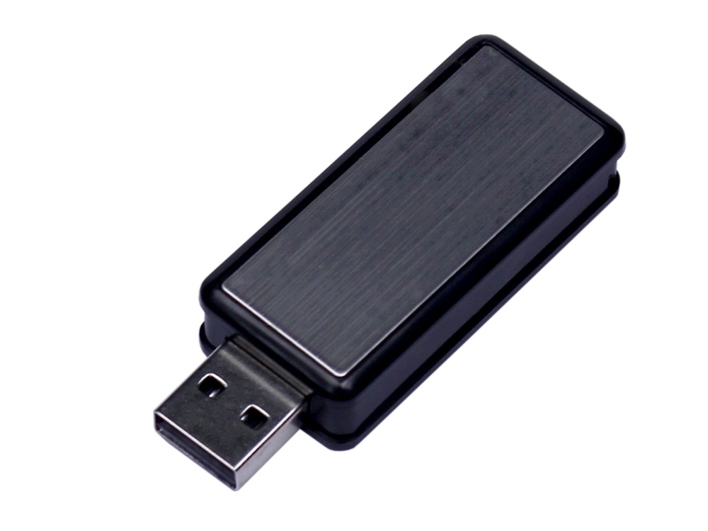 USB 3.0- флешка промо на 64 Гб прямоугольной формы, выдвижной механизм