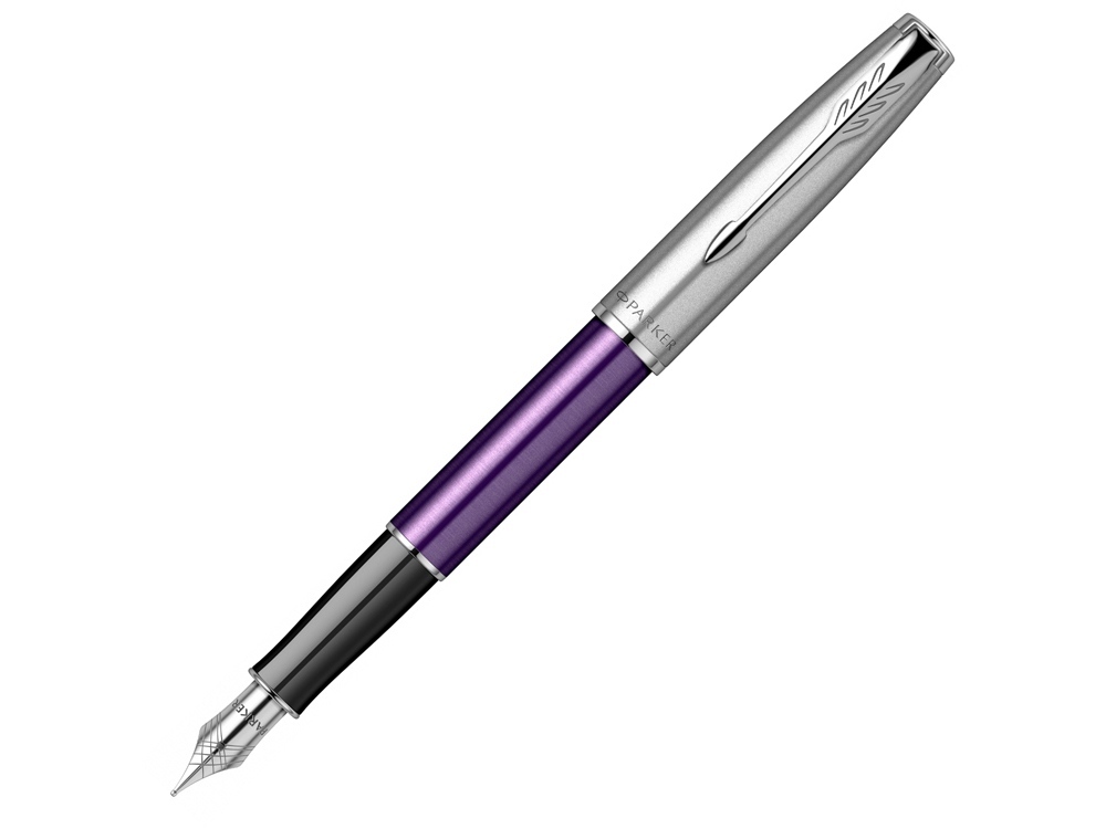 Перьевая ручка Parker Sonnet Essentials Violet SB Steel CT, перо: F, цвет чернил black, в подарочной упаковке.