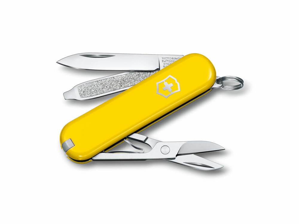 Нож-брелок VICTORINOX Classic SD Colors &quot;Sunny Side&quot;, 58 мм, 7 функций, жёлтый