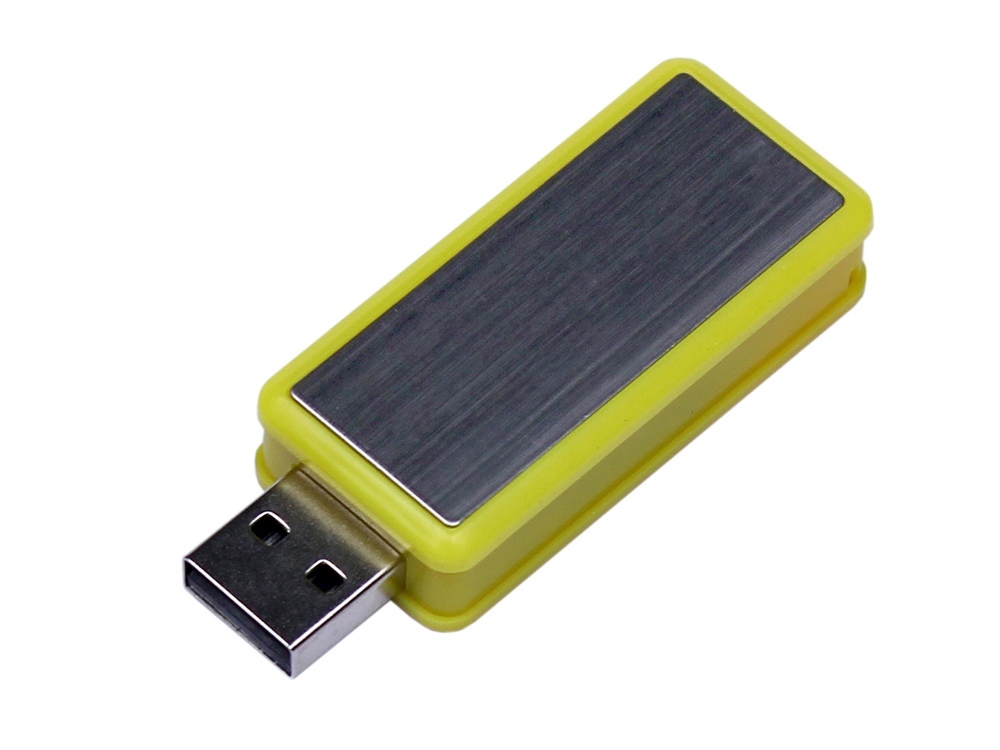 USB 3.0- флешка промо на 128 Гб прямоугольной формы, выдвижной механизм