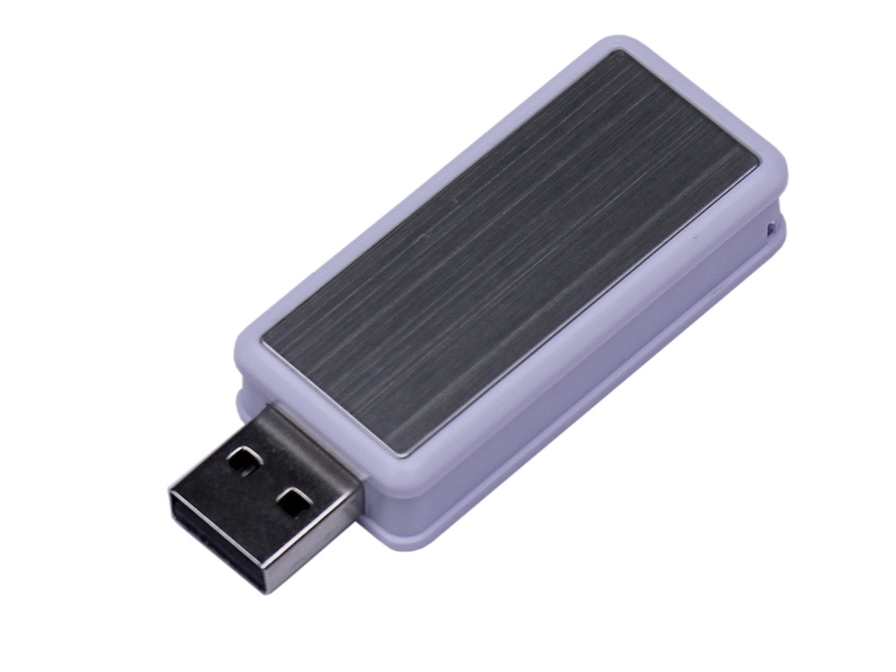 USB 3.0- флешка промо на 128 Гб прямоугольной формы, выдвижной механизм