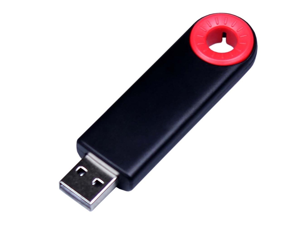 USB 3.0- флешка промо на 128 Гб прямоугольной формы, выдвижной механизм