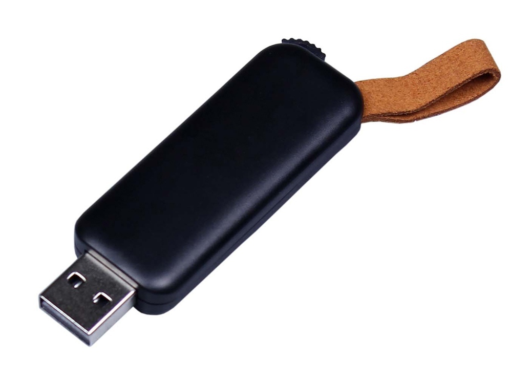 USB 2.0- флешка промо на 16 Гб прямоугольной формы, выдвижной механизм