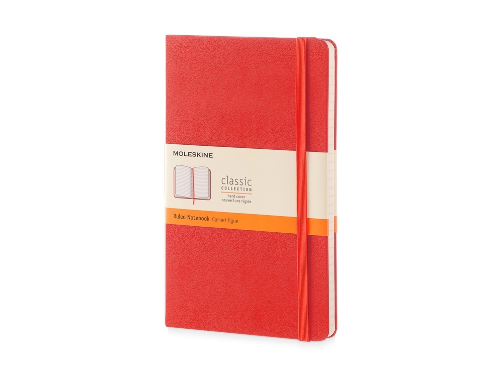 Записная книжка Moleskine Classic (в линейку) в твердой обложке, Large (13х21см), красный