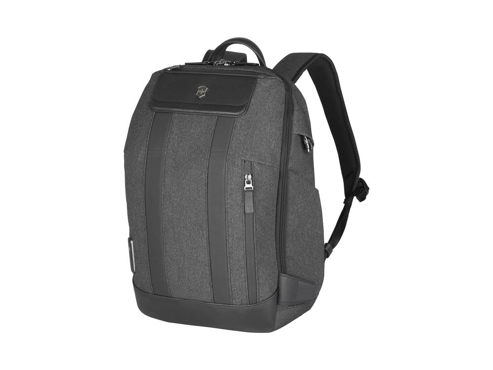 Рюкзак VICTORINOX Architecture Urban2 City Backpack 14&#039;&#039;, серый, полиэстер / кожа, 30x19x42 см, 17 л