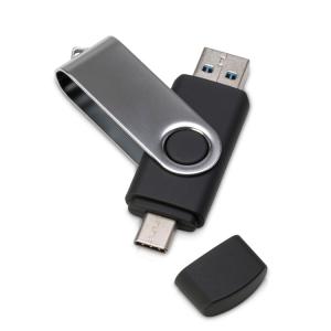 USB3.0/USB Type-C флешка на 32 Гб «Квебек C», черный